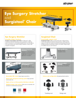 Eye Surgery Stretcher and Surgistool Chair Spec Sheet