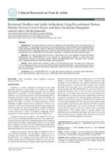 Revisional Hindfoot and Ankle Arthrodesis Using Recombinant Human Platelet-Derived Growth Factor and Beta-Tricalcium Phosphate