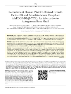 Alternative to Autograft: rhPDGF-BB/β-TCP