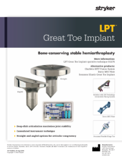 LPT Great Toe Implant | One sheet