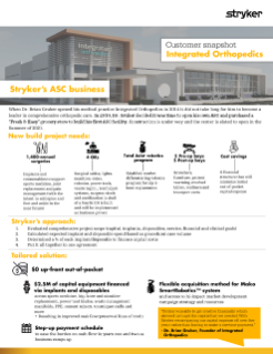 Stryker ASC customer snapshot - Phoenix, AZ (Integrated Orthopedics)