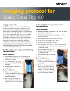 Imaging protocol for Mako Total Hip 4.0