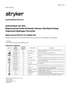 Reprocessed Pulse Oximeter Sensor Sterilized by Vaporized Hydrogen Peroxide