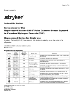 Reprocessed Pulse Oximeter Sensor Exposed to Vaporized Hydrogen Peroxide (VHP)